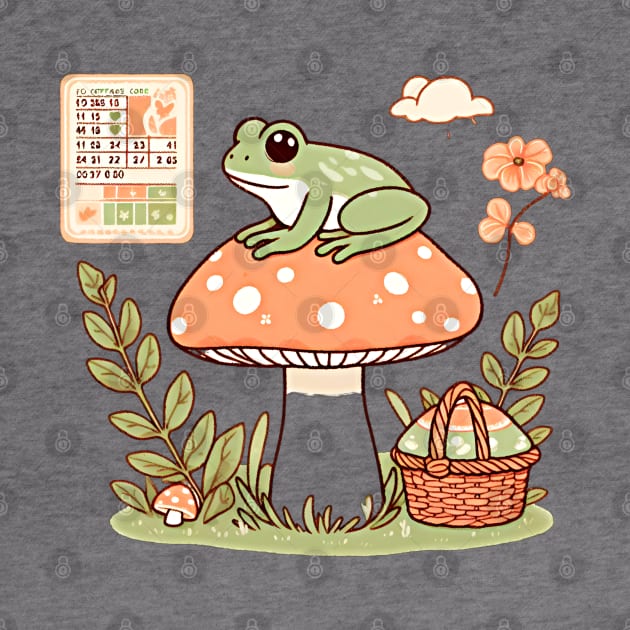 Cottage core, Frog on a mushroom design by Apparels2022